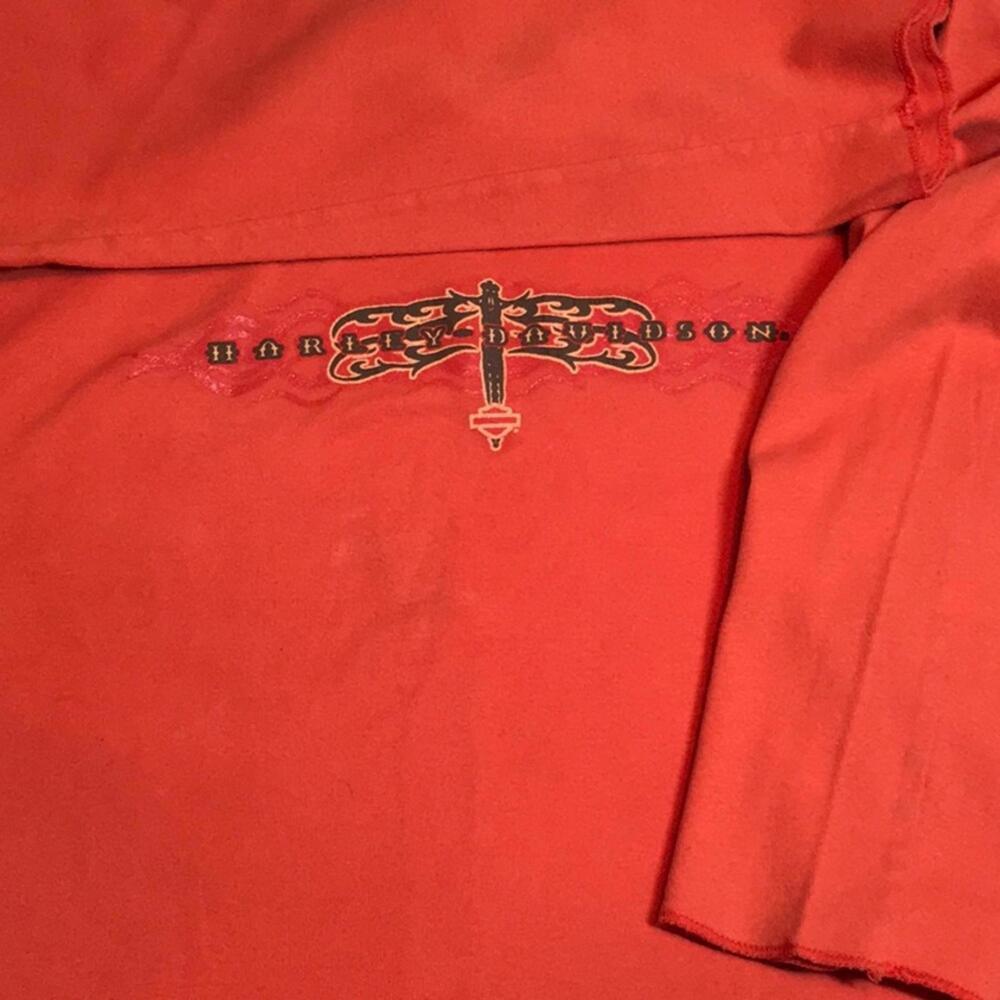 Harley Davidson 3/4 sleeve vneck shirt - Picture 8 of 8